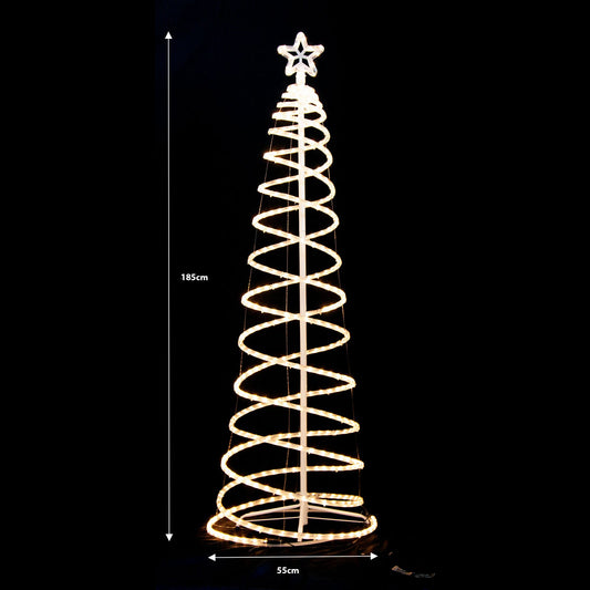 Samland Led 185cm Spiral Rope Light Christmas Tree Star Motif Warm White